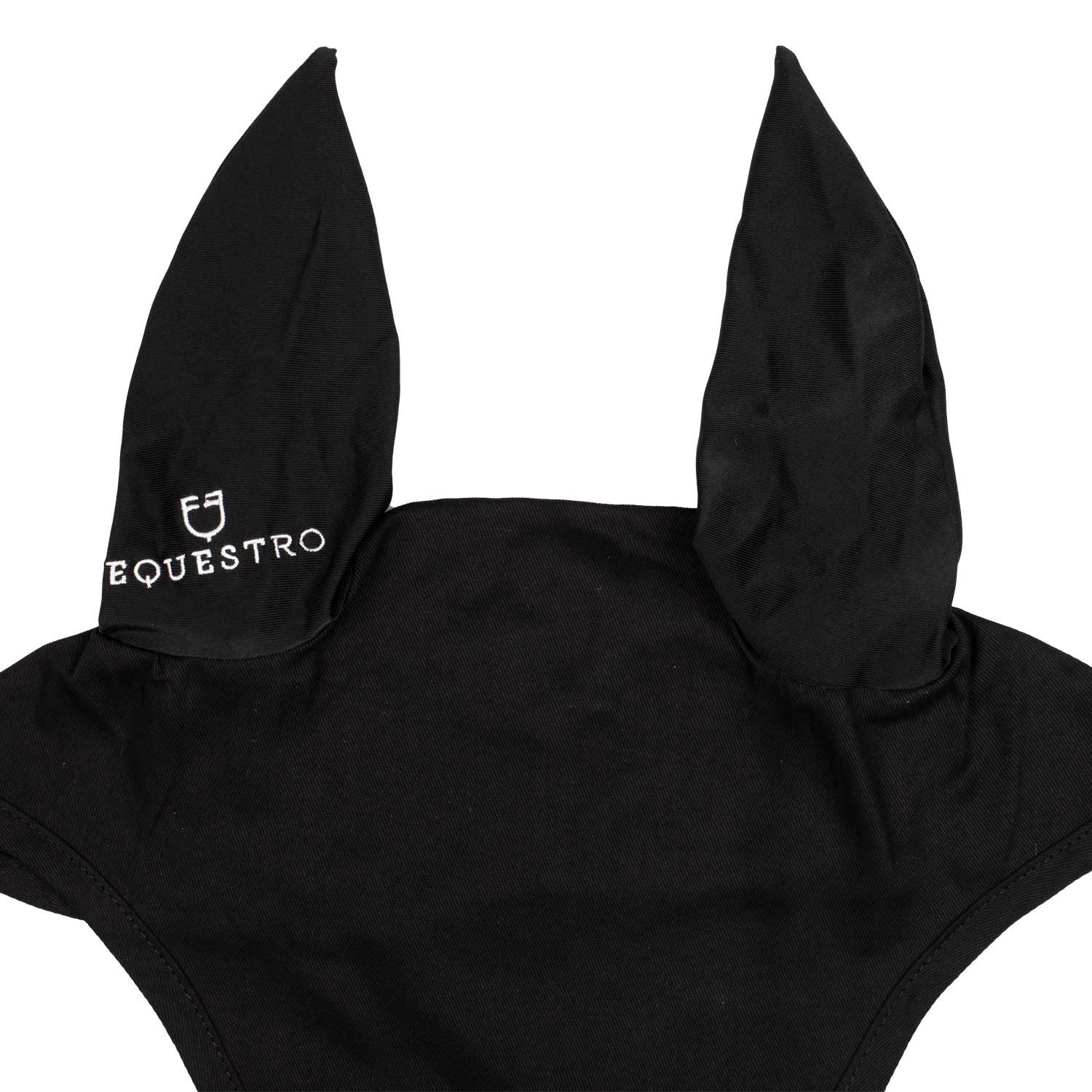 Gorro de algodón con orejas elásticas Equestro - Negro
