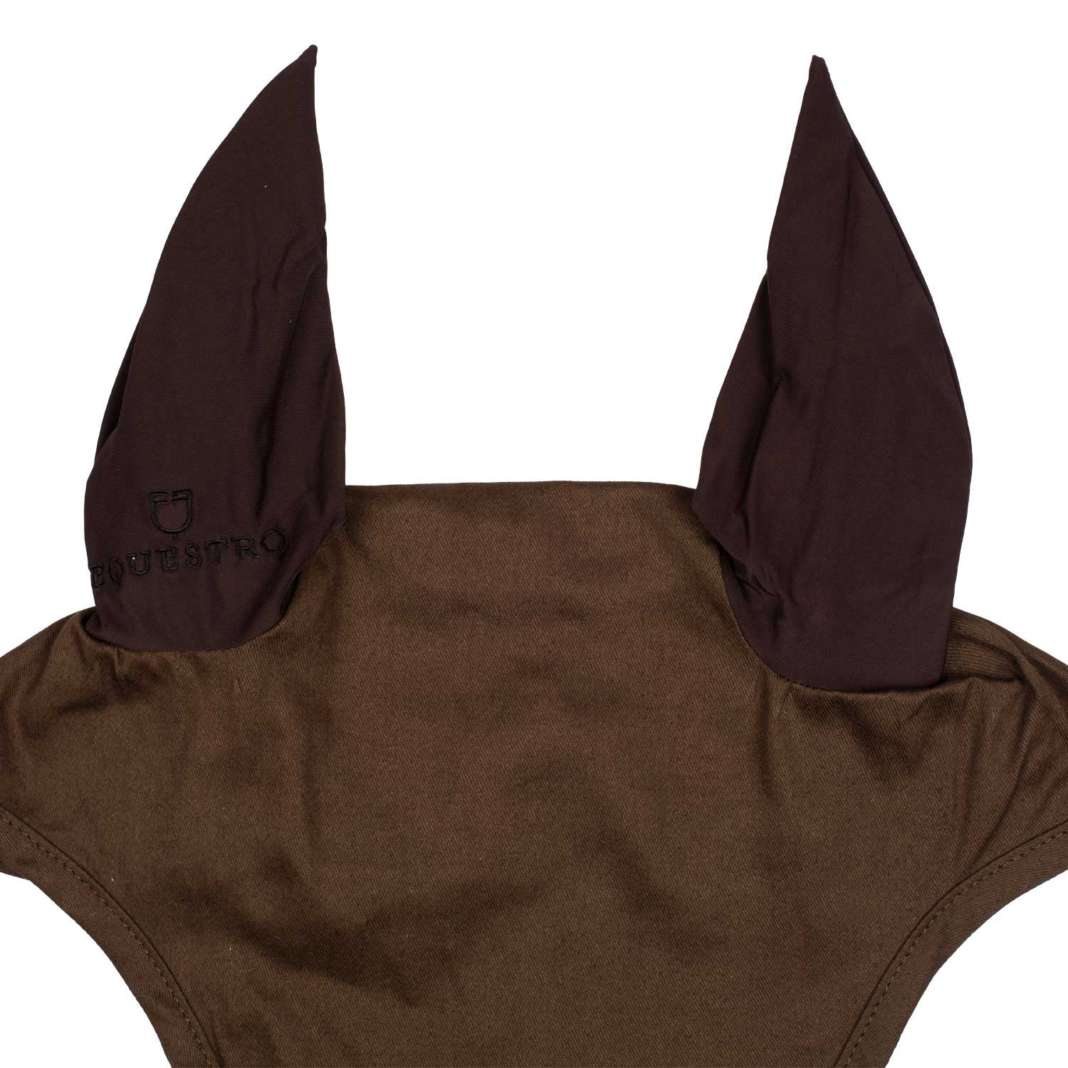 Gorro de algodón con orejas elásticas Equestro - Marrón
