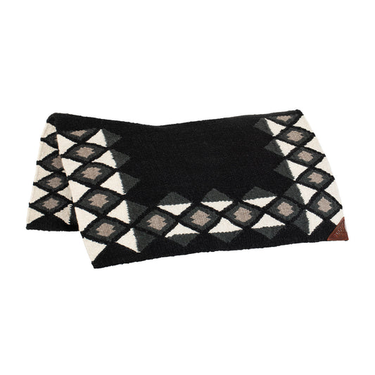 Alfombra navajo de pura lana para ss00066b Pool's - Black/Beige