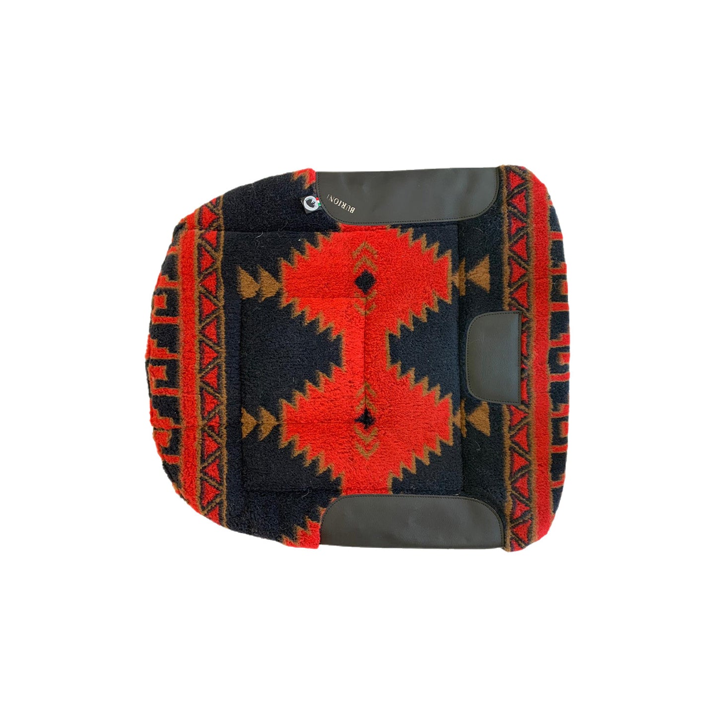 Manta western barrel pile/pura lana Burioni - Navy/Red