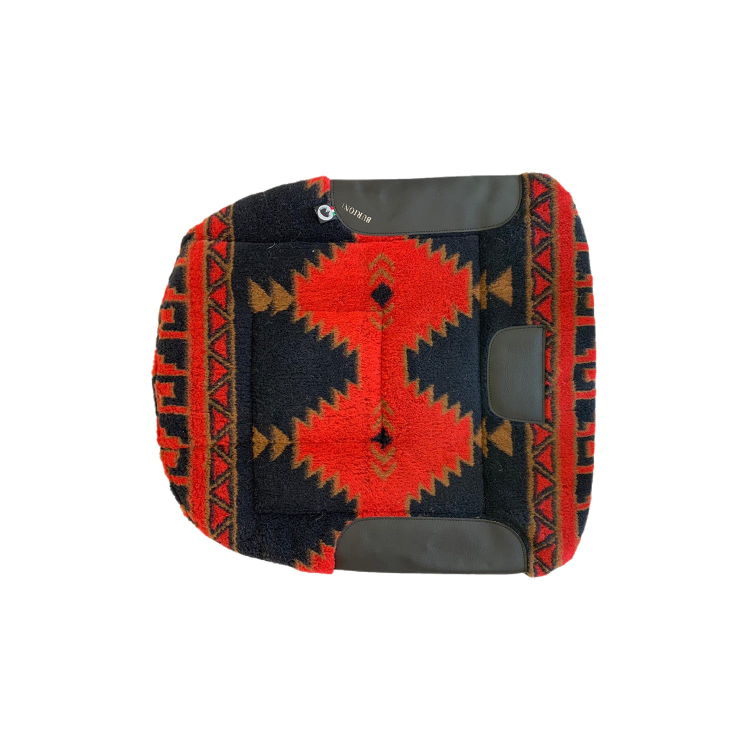 Manta western barrel pile/pura lana Burioni - Navy/Red