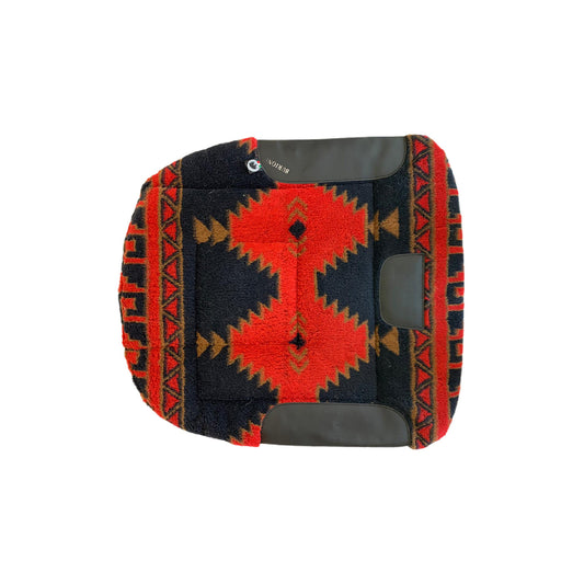 Manta western barrel pile/pura lana Burioni - Navy/Red