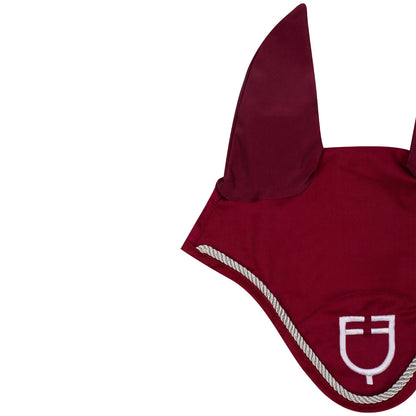 Gorro de algodón con logo central Equestro - Burdeos