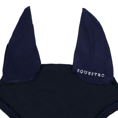 Gorro de algodón con logo central Equestro - Azul marino
