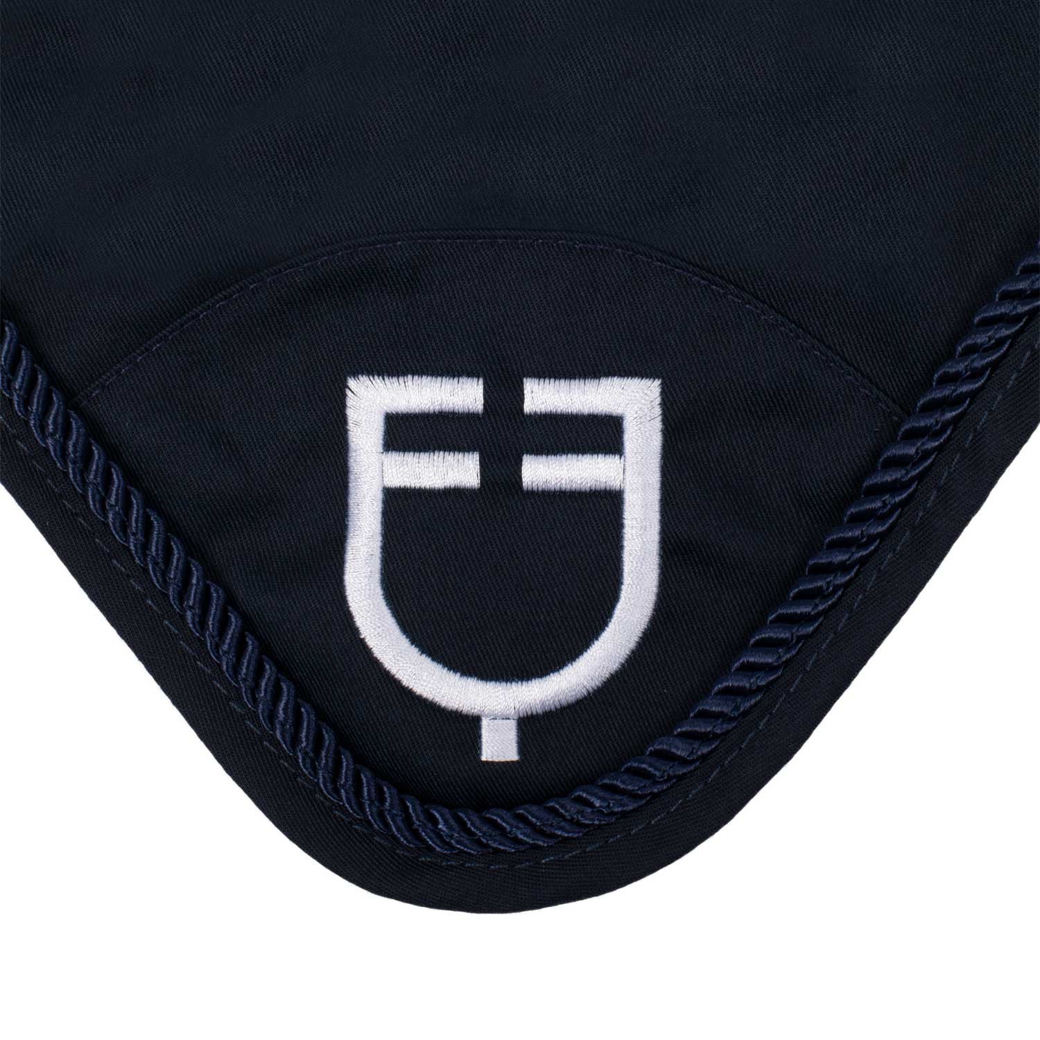 Gorro de algodón con logo central Equestro - Azul marino