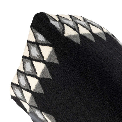 Manta western show de lana con relleno en dry F Burioni - Black/Grey/White