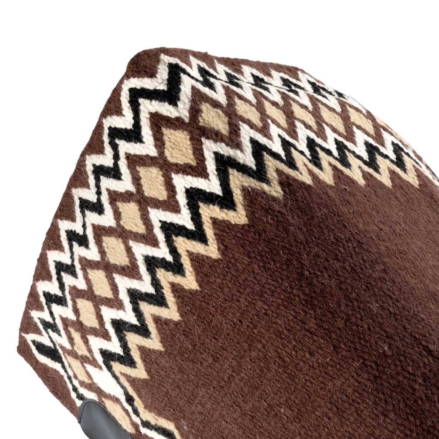 Manta western show de lana con relleno en dry F Burioni - Brown/Sand/Black