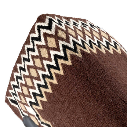Manta western show de lana con relleno en dry F Burioni - Brown/Sand/Black