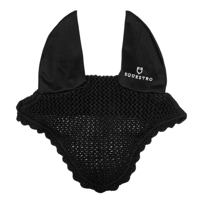Gorro de punto con orejas elásticas Equestro - Negro