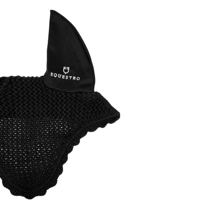 Gorro de punto con orejas elásticas Equestro - Negro