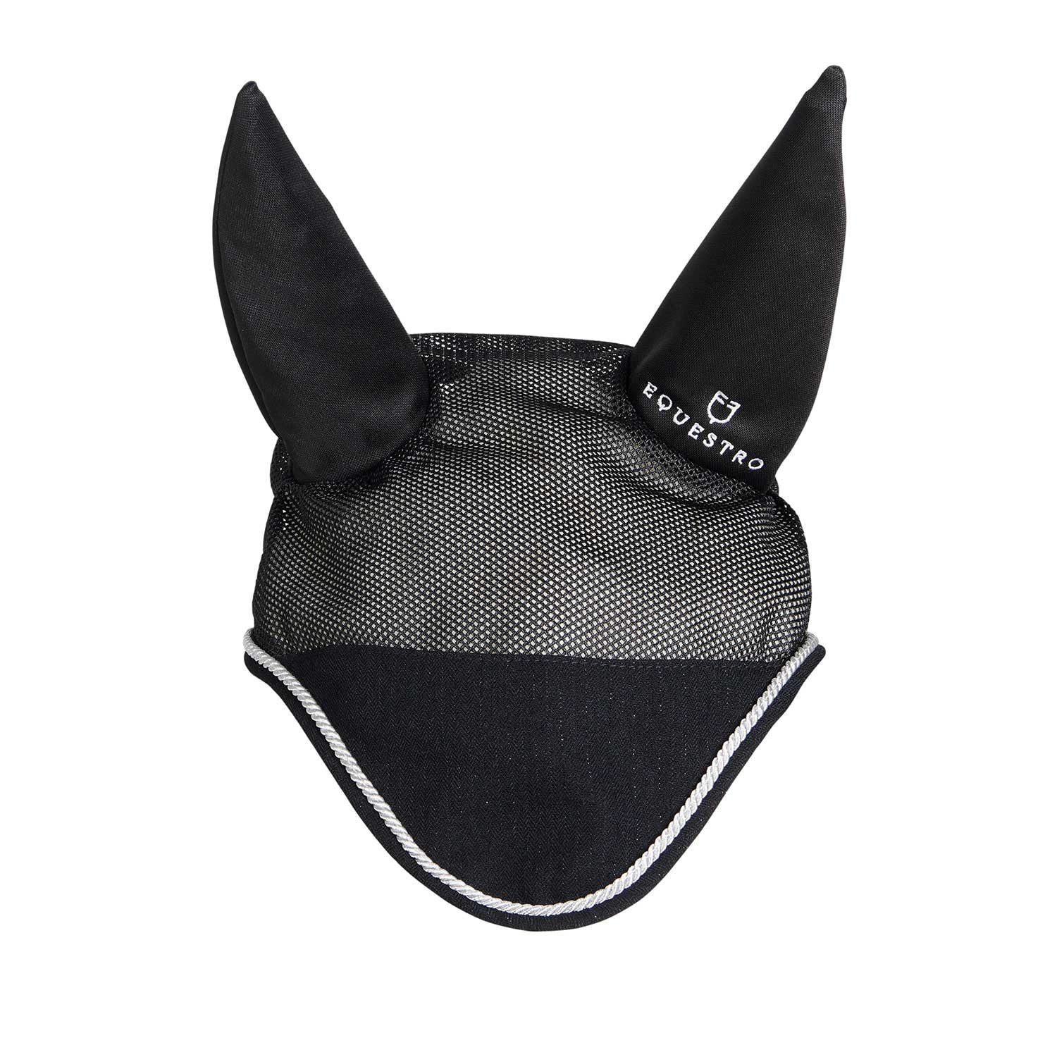Gorro para caballo de algodón y tejido de malla perforada Equestro - Negro