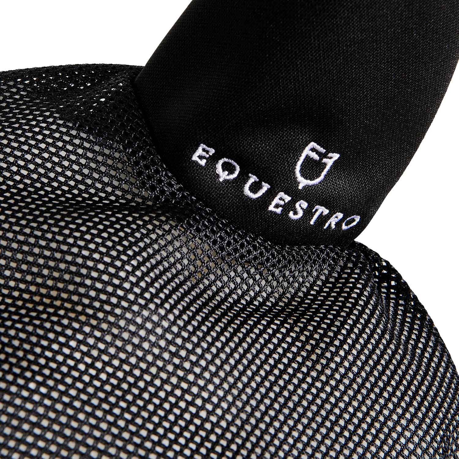 Gorro para caballo de algodón y tejido de malla perforada Equestro - Negro