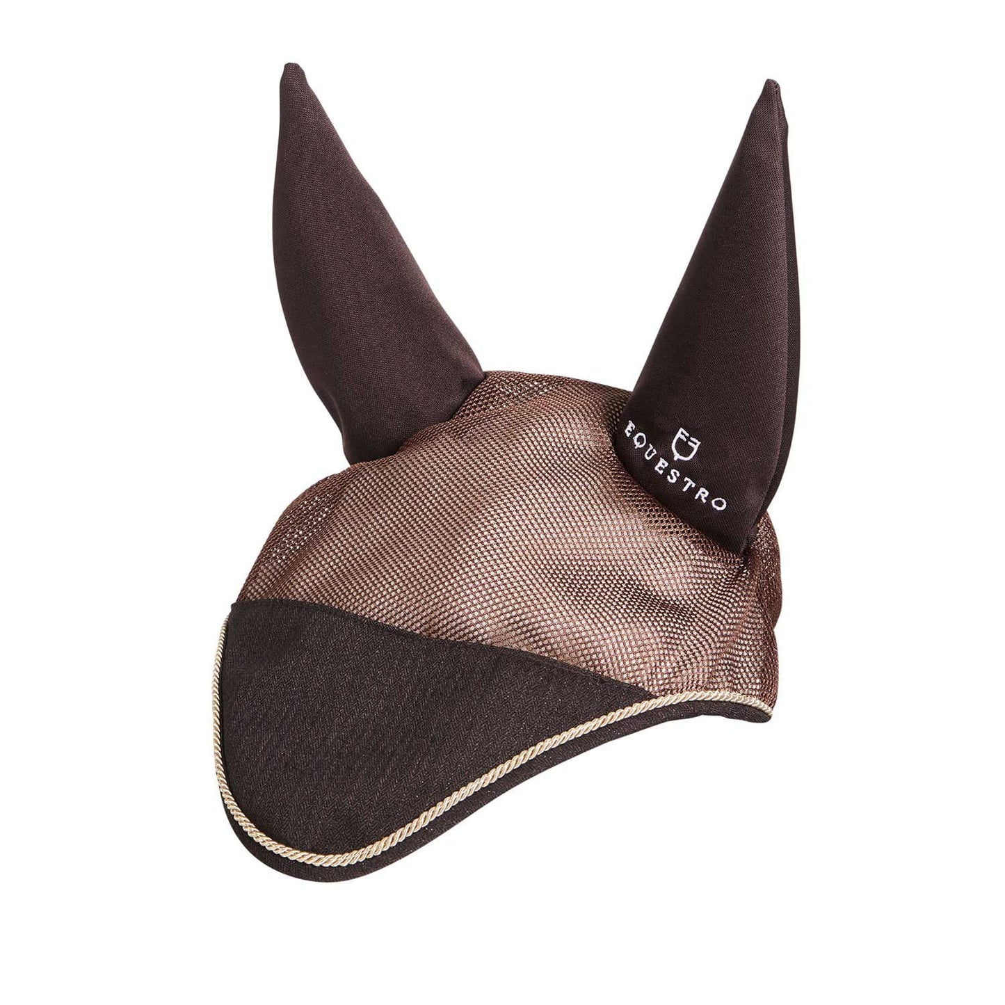 Gorro para caballo de algodón y tejido de malla perforada Equestro - Marrón