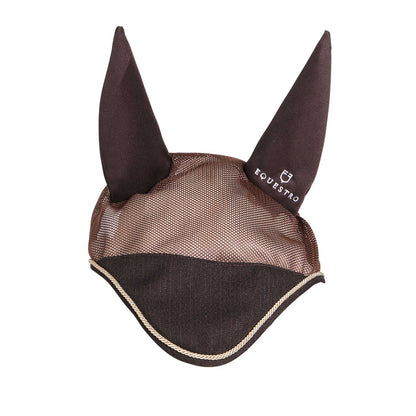 Gorro para caballo de algodón y tejido de malla perforada Equestro - Marrón