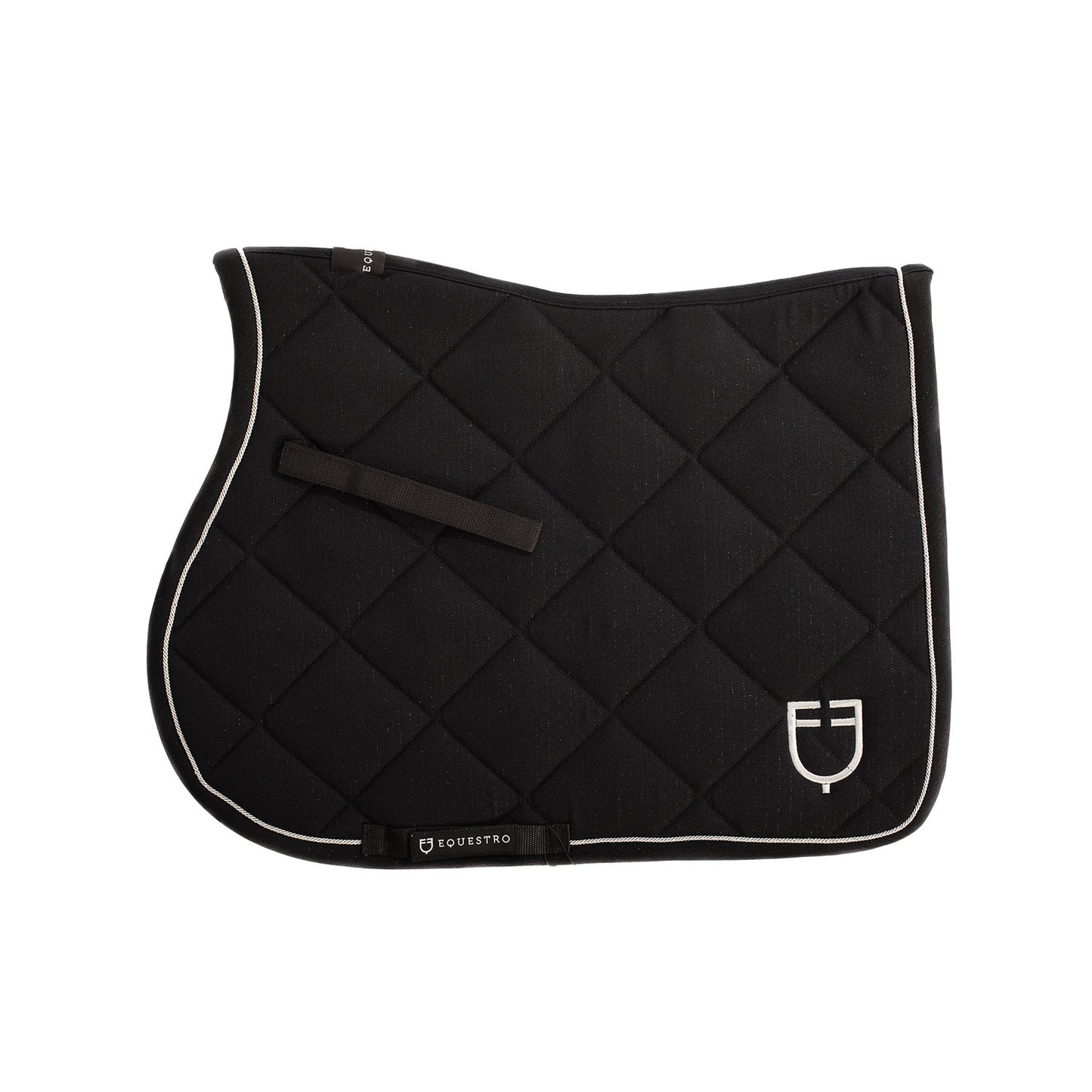 Sudadera de salto de algodón con pasamanería y logotipo Equestro - Negro