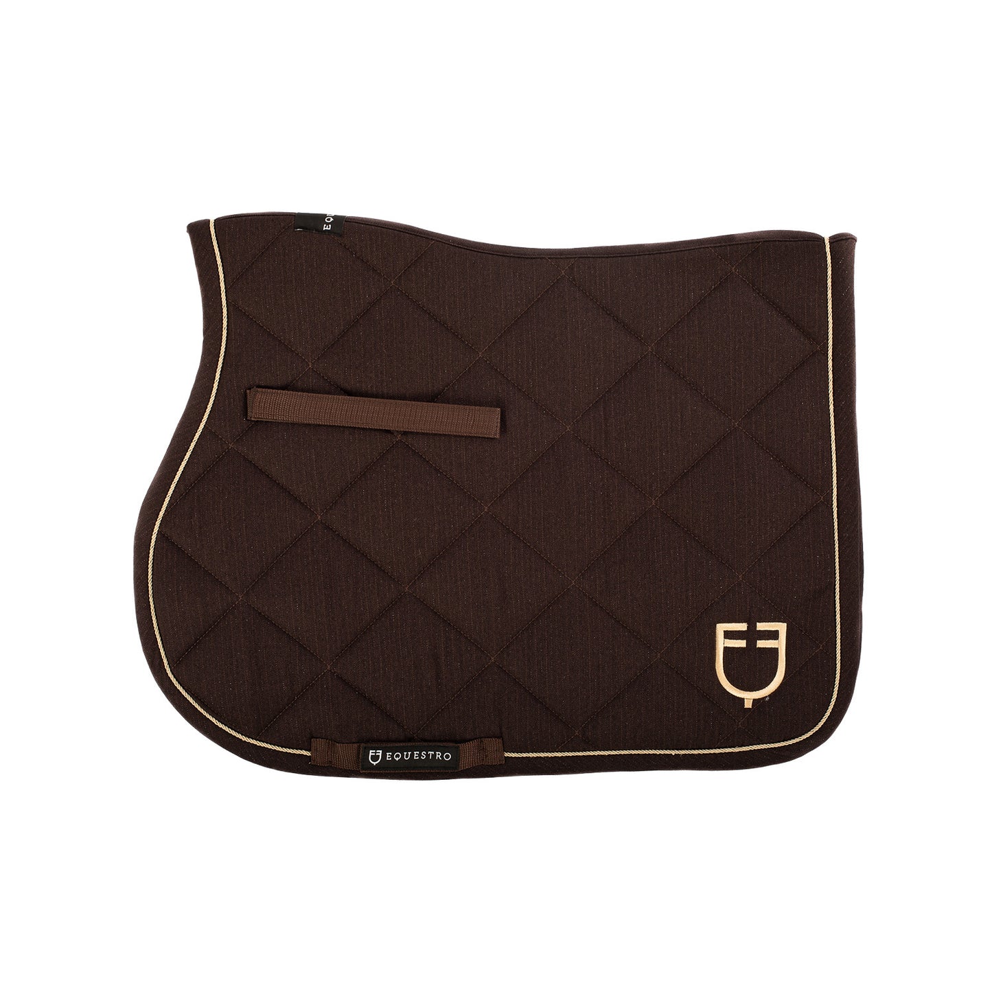 Sudadera de salto de algodón con pasamanería y logotipo Equestro - Marrón