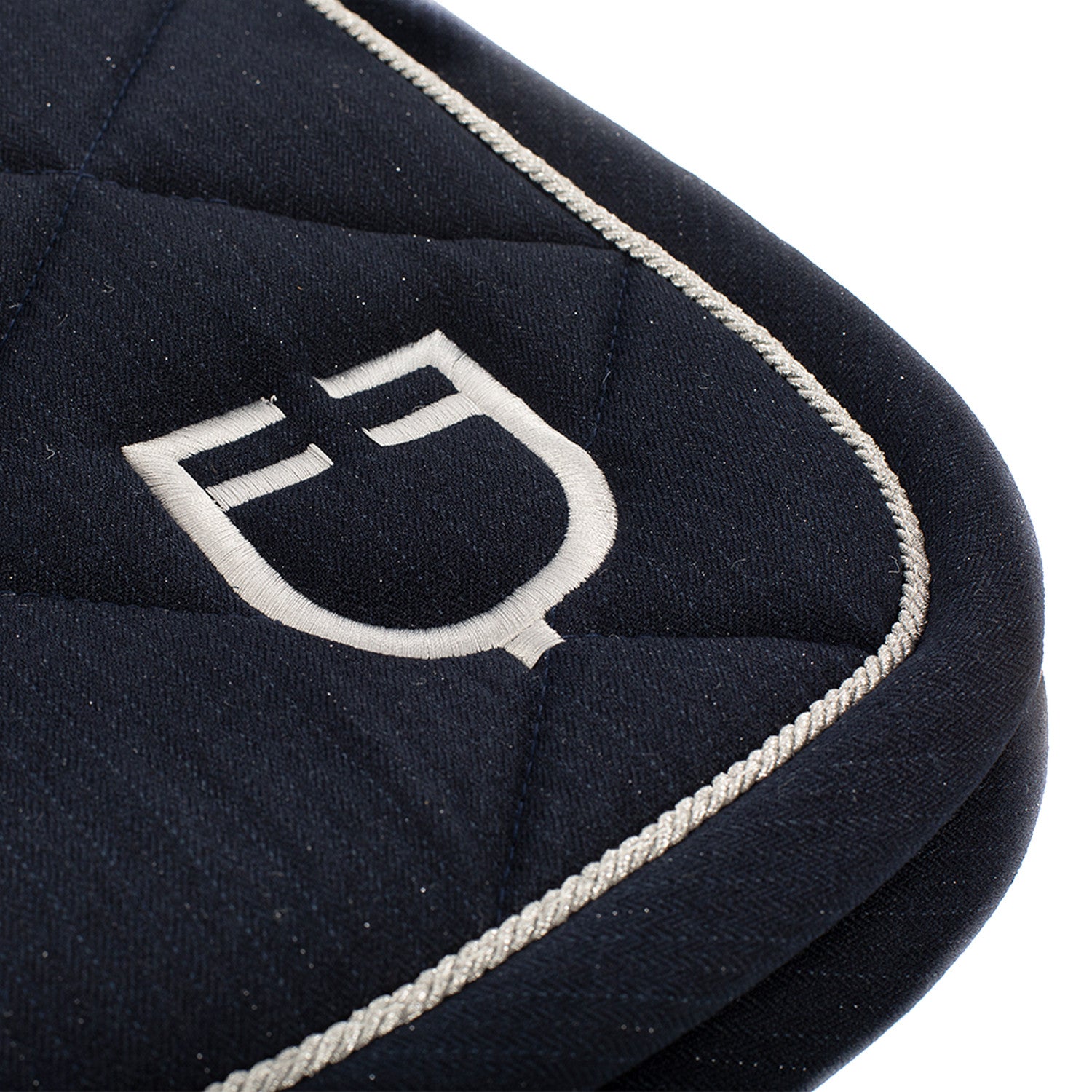 Sudadera de salto de algodón con pasamanería y logotipo Equestro - Azul marino