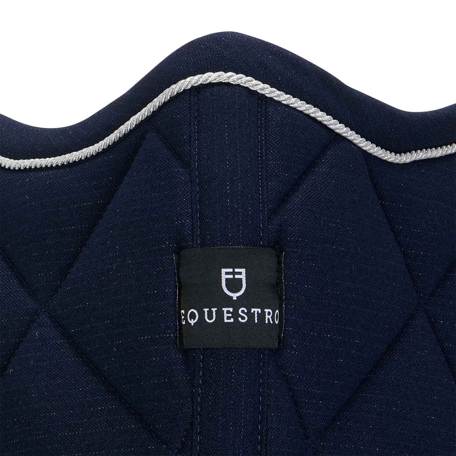Sudadera de algodón para poni de salto con pasamanería Equestro - Azul marino
