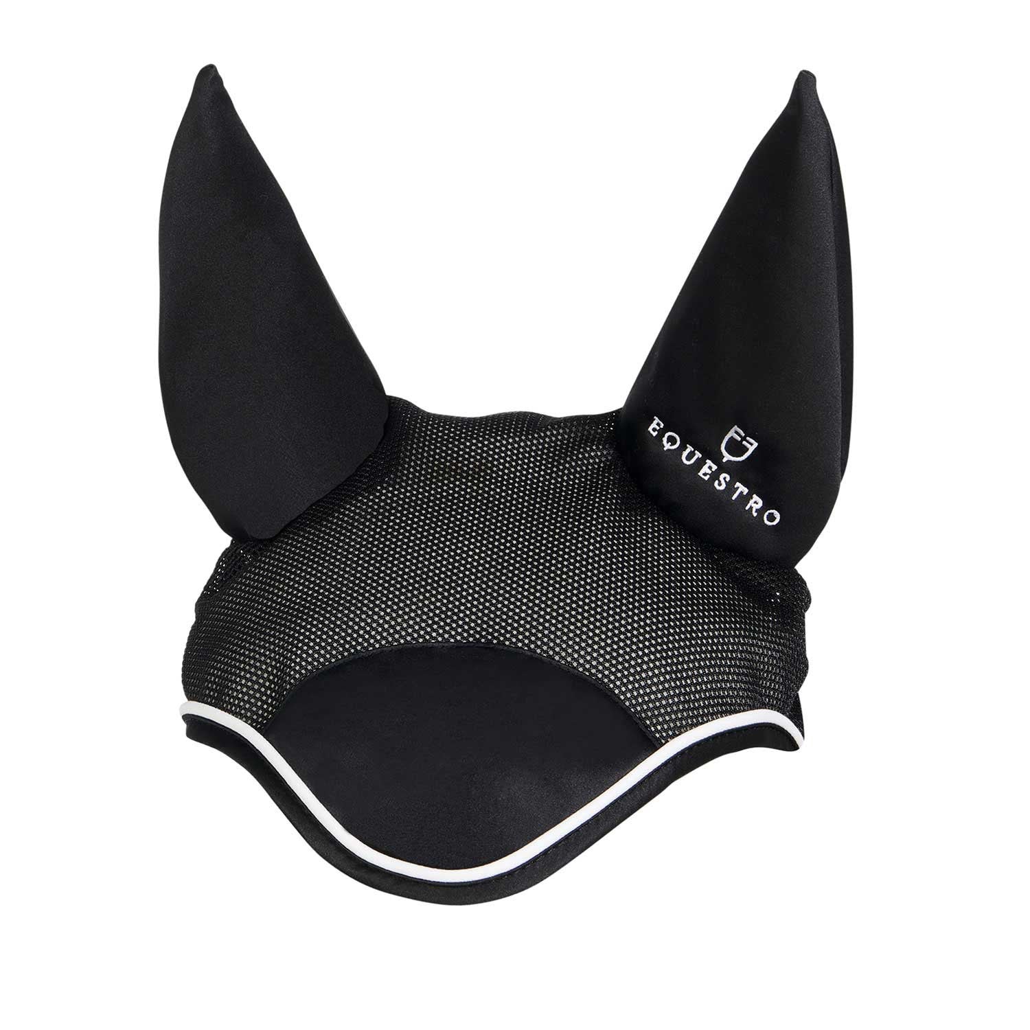 Cofia para caballo de algodón antibacteriano Equestro - Black/Black