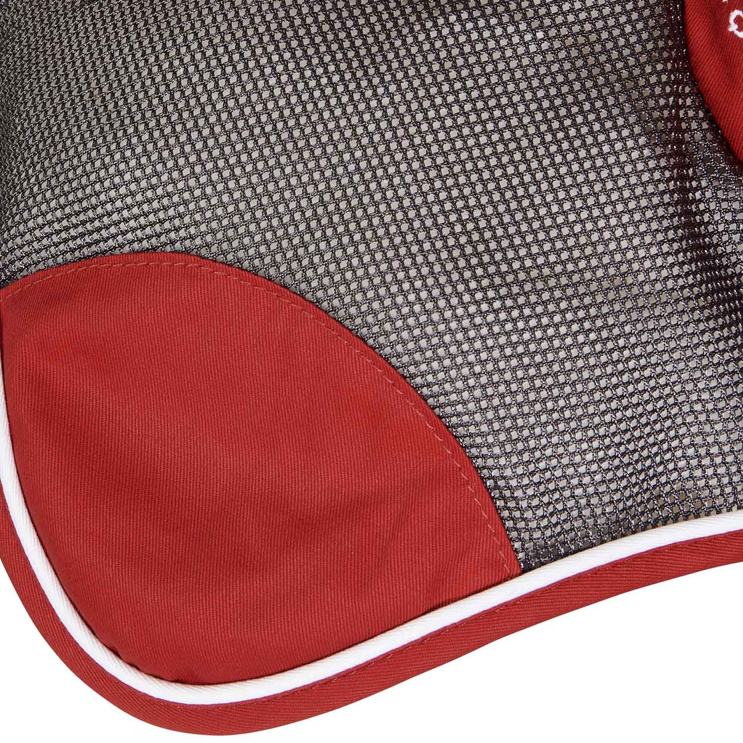 Cofia para caballo de algodón antibacteriano Equestro - Grey/Red
