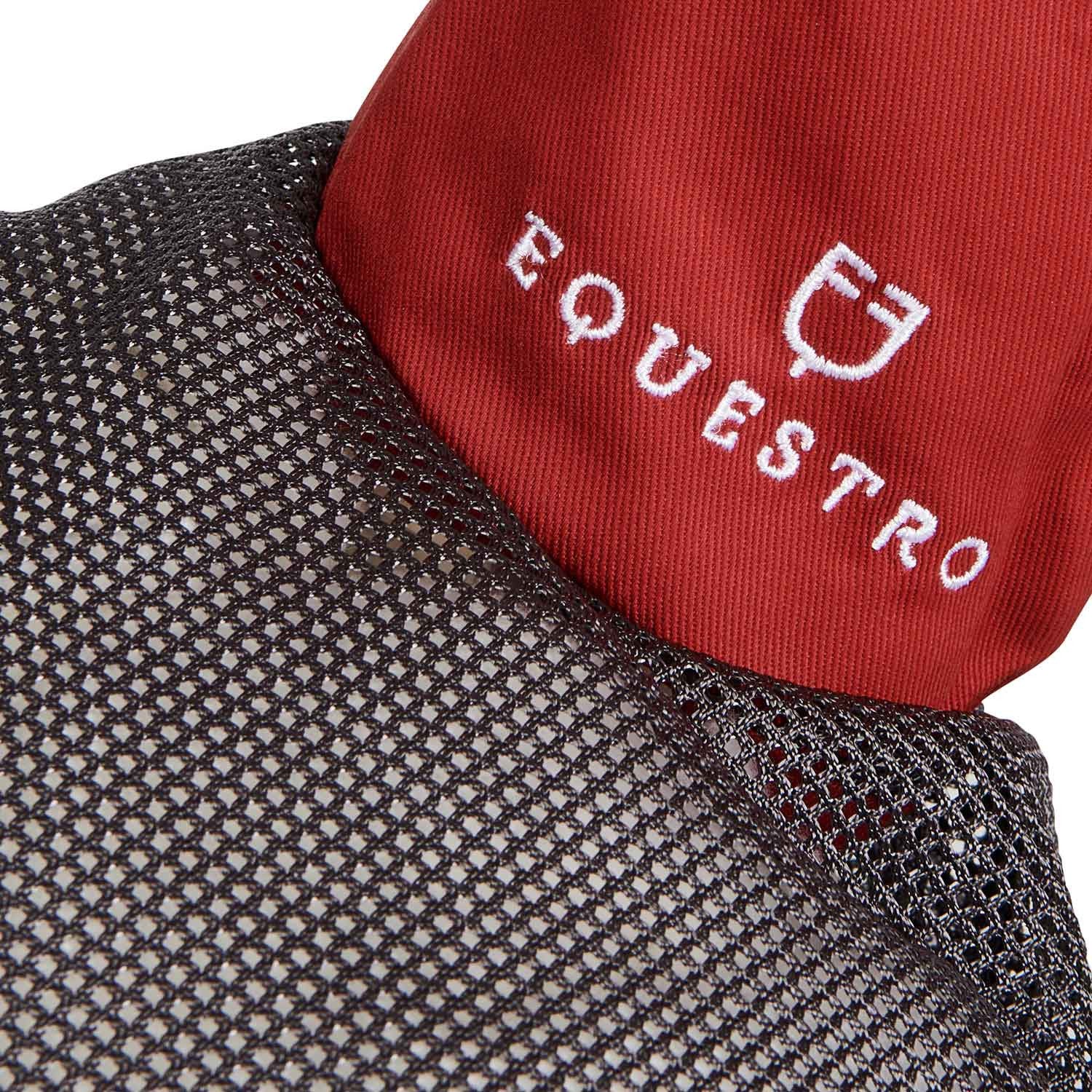Cofia para caballo de algodón antibacteriano Equestro - Grey/Red