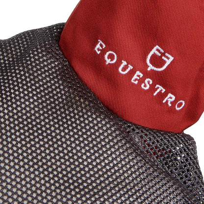 Cofia para caballo de algodón antibacteriano Equestro - Grey/Red