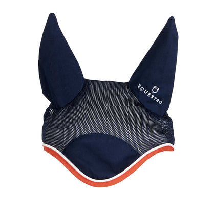 Cofia para caballo de algodón antibacteriano Equestro - Navy/Red