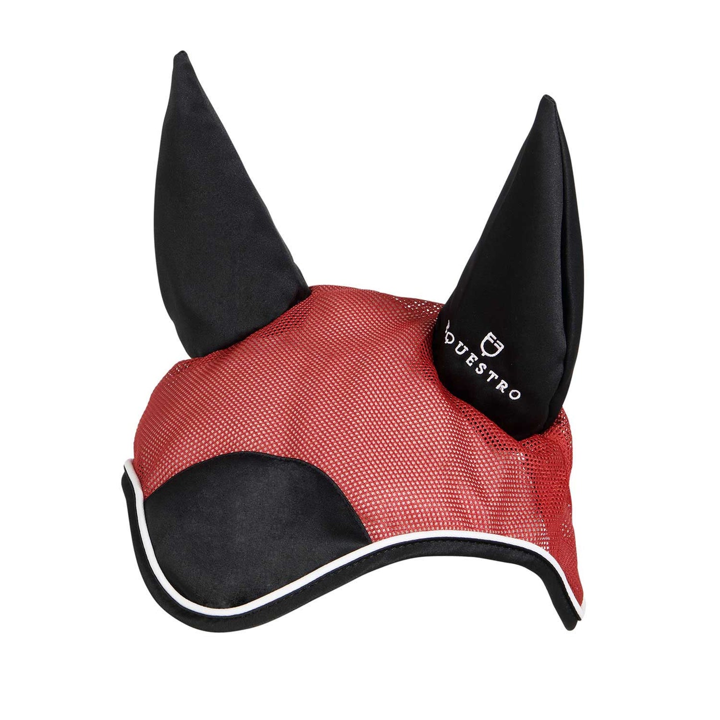 Cofia para caballo de algodón antibacteriano Equestro - Red/Black