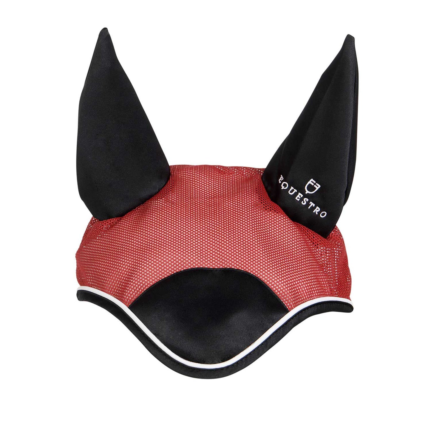 Cofia para caballo de algodón antibacteriano Equestro - Red/Black