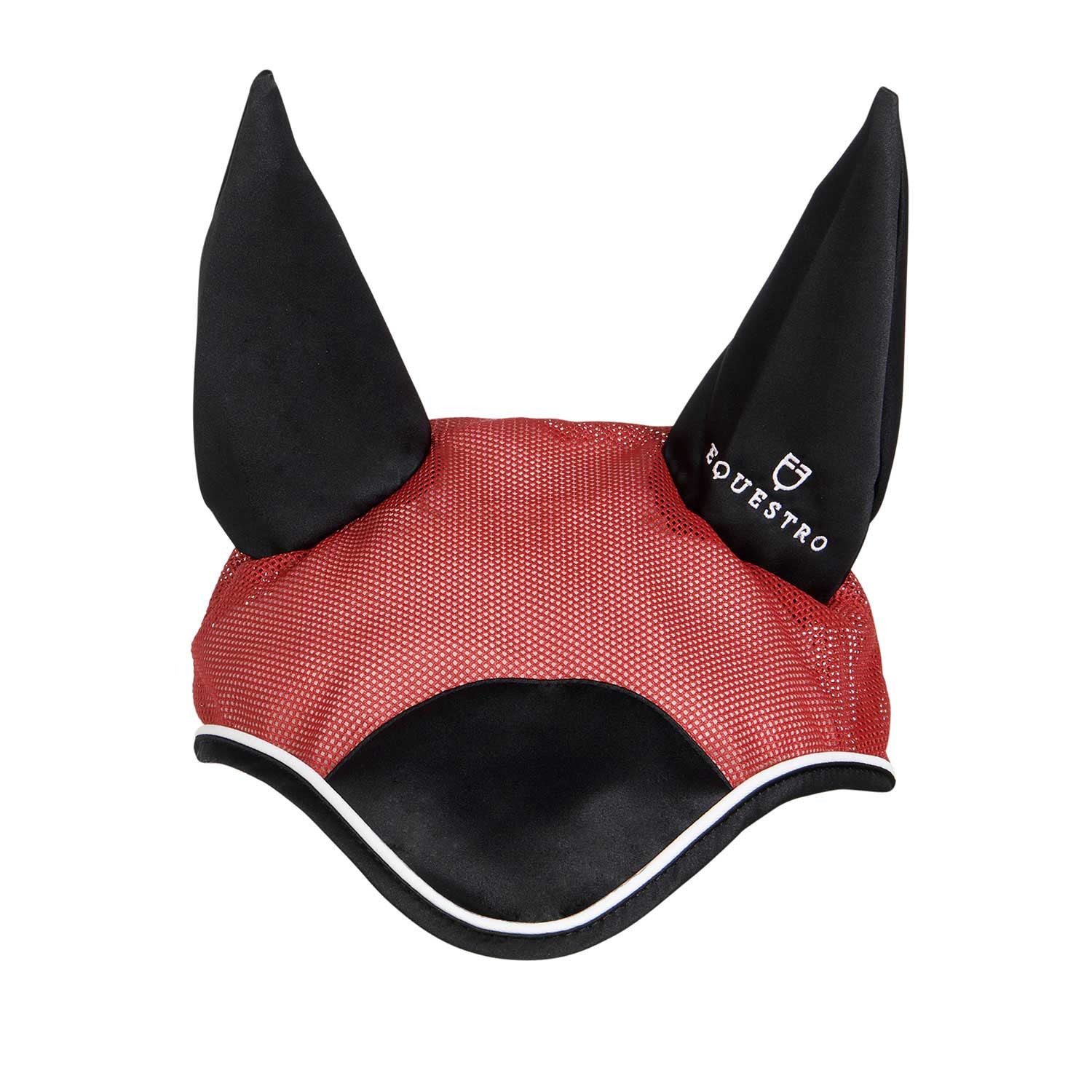 Cofia para caballo de algodón antibacteriano Equestro - Red/Black