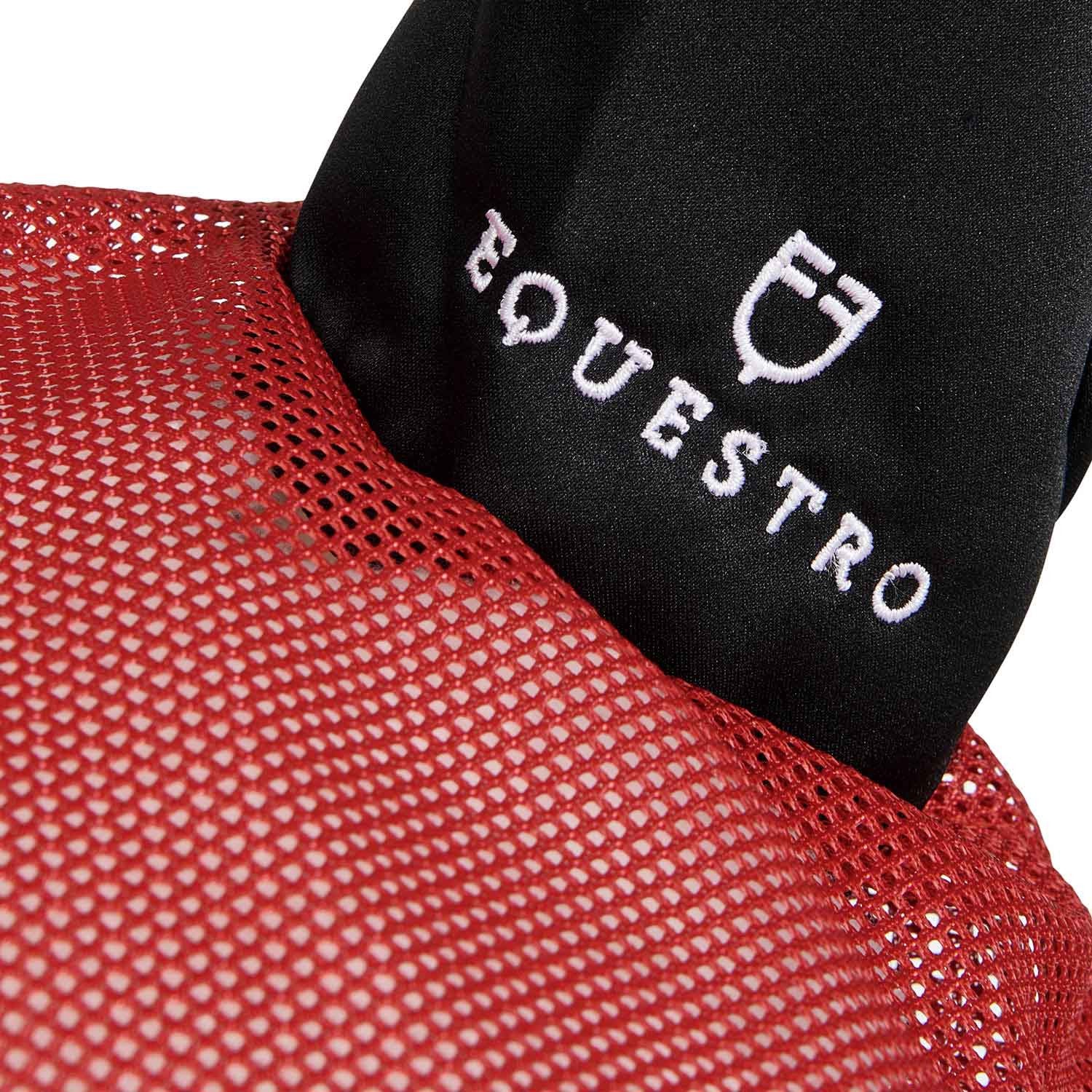 Cofia para caballo de algodón antibacteriano Equestro - Red/Black