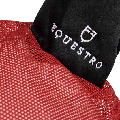 Cofia para caballo de algodón antibacteriano Equestro - Red/Black