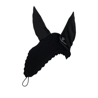 Capucha de caballo de malla con enganche elástico Equestro - Negro