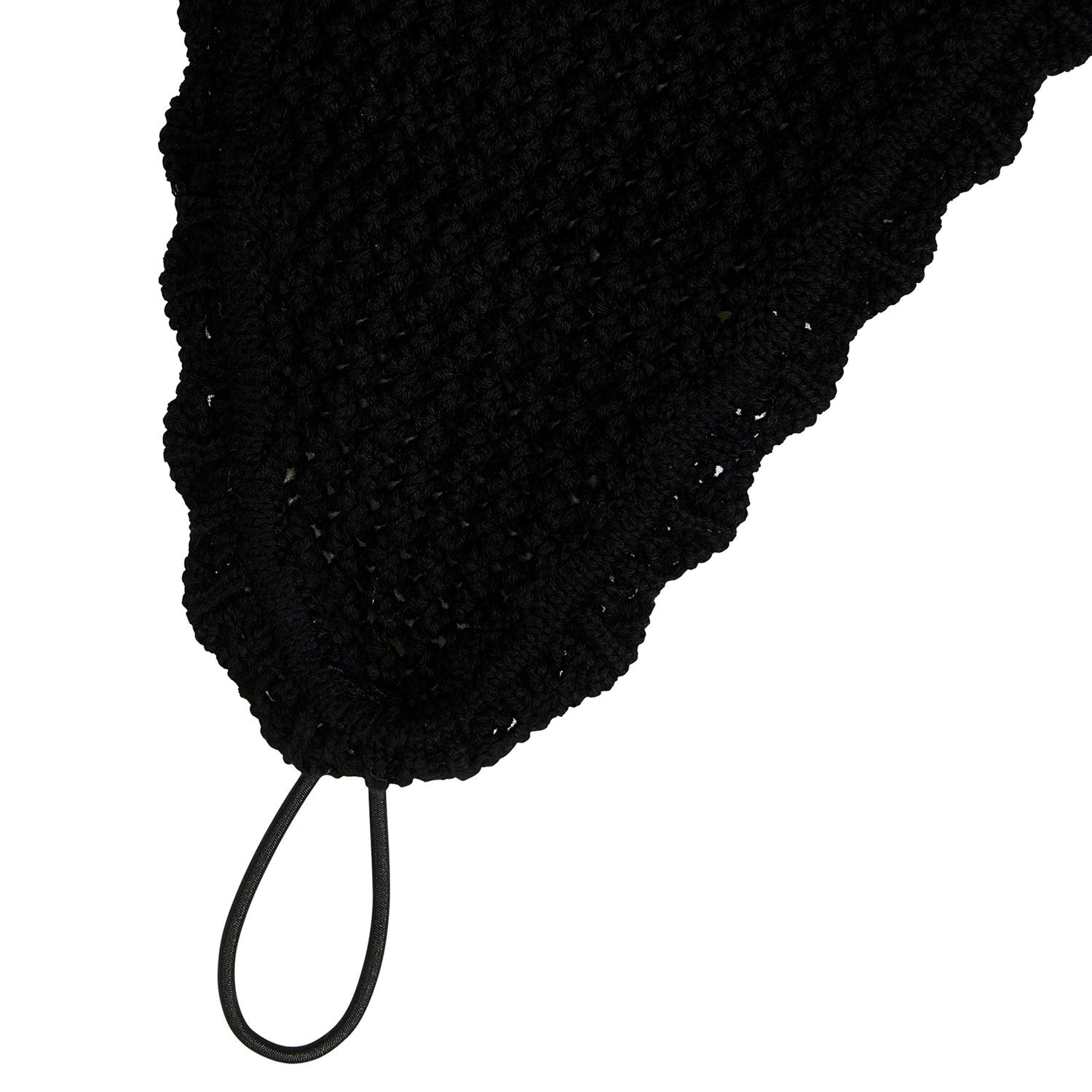 Capucha de caballo de malla con enganche elástico Equestro - Negro