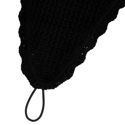 Capucha de caballo de malla con enganche elástico Equestro - Negro