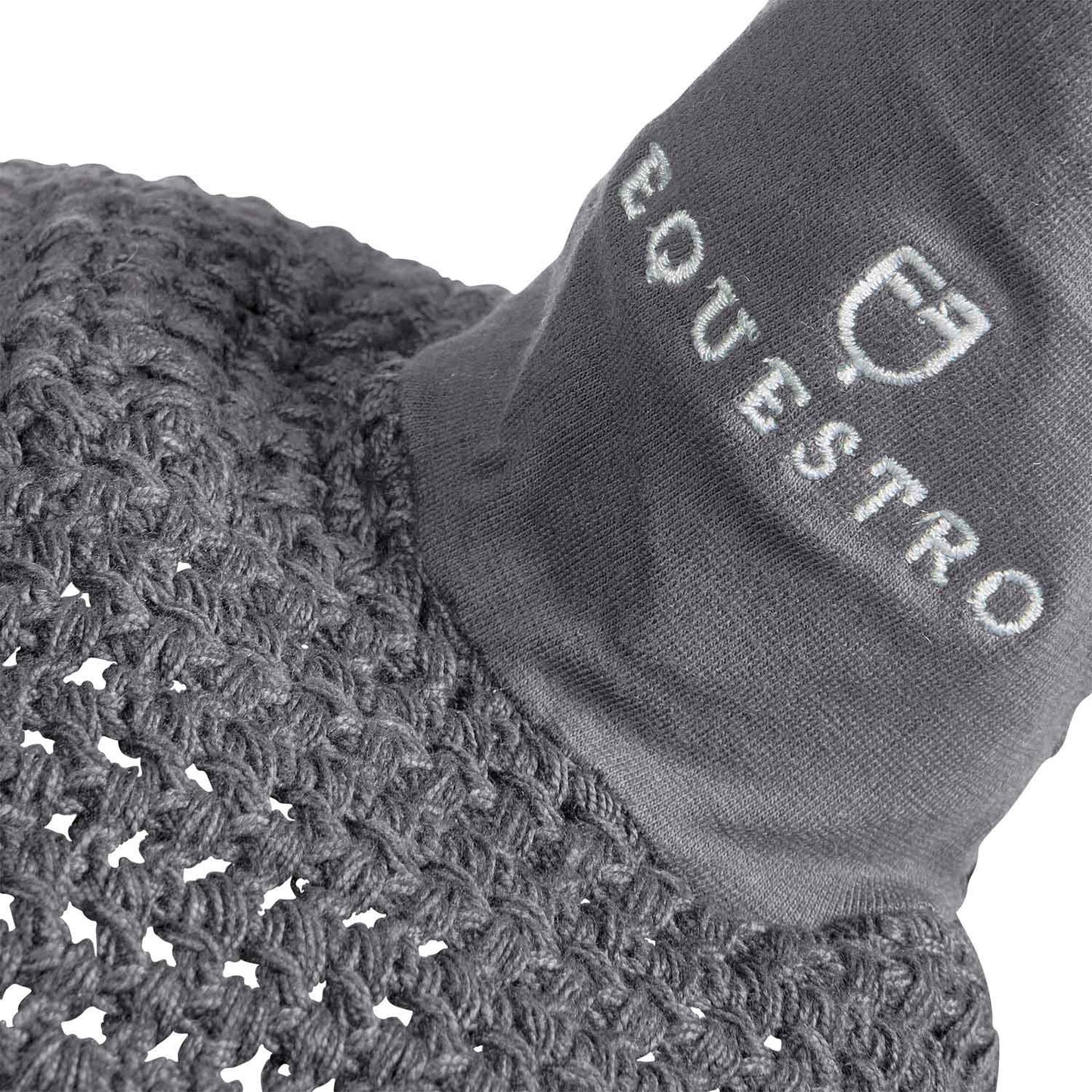 Capucha de caballo de malla con enganche elástico Equestro - Gris