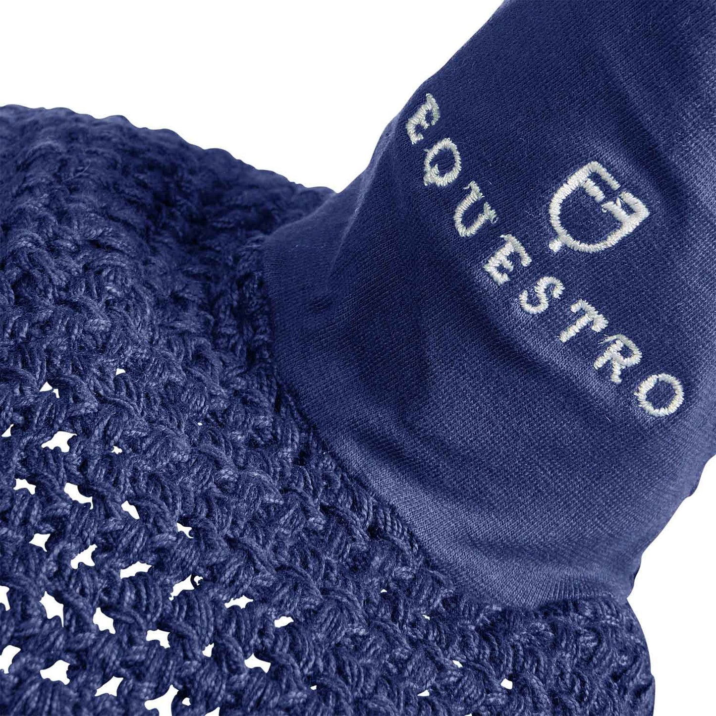 Capucha de caballo de malla con enganche elástico Equestro - Azul marino