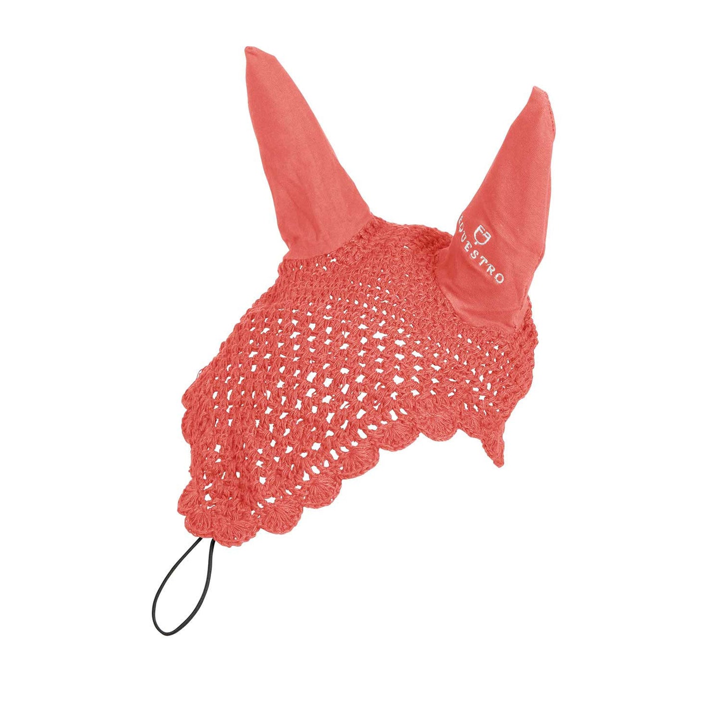 Capucha de caballo de malla con enganche elástico Equestro - Rojo