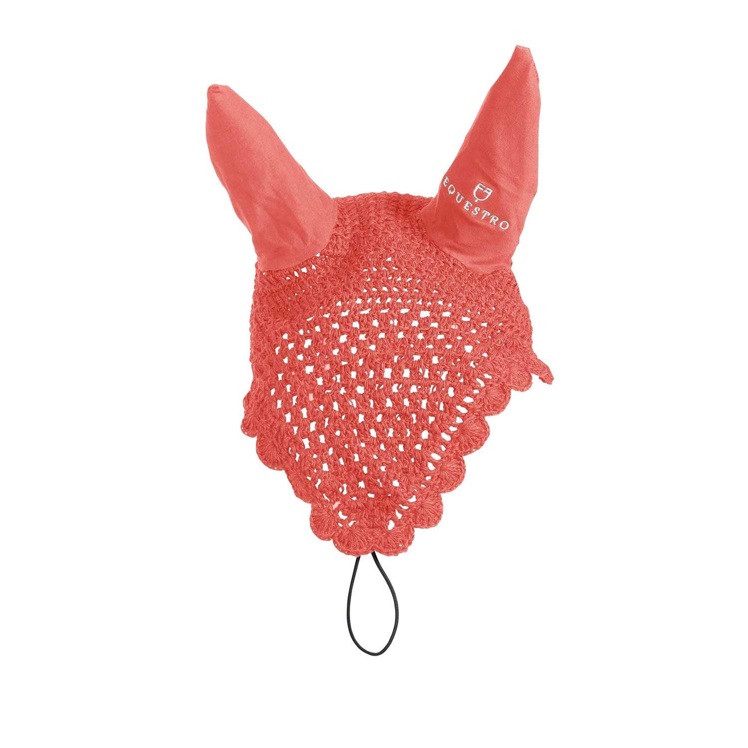 Capucha de caballo de malla con enganche elástico Equestro - Rojo