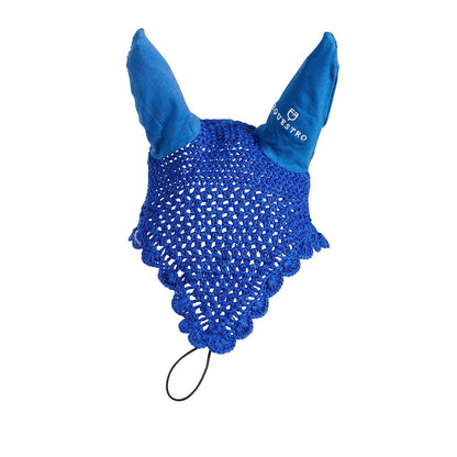 Capucha de caballo de malla con enganche elástico Equestro - Azul royal