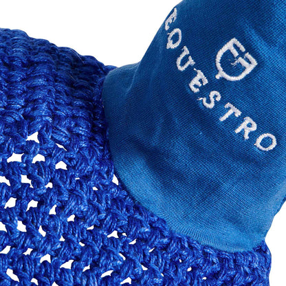 Capucha de caballo de malla con enganche elástico Equestro - Azul royal