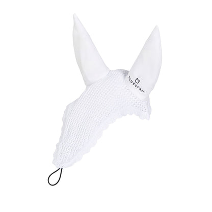 Capucha de caballo de malla con enganche elástico Equestro - Blanco