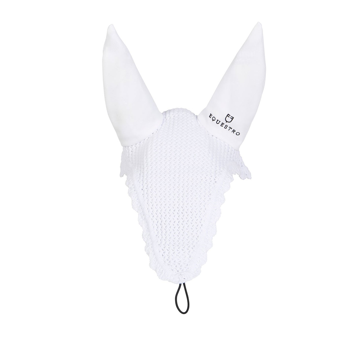 Capucha de caballo de malla con enganche elástico Equestro - Blanco
