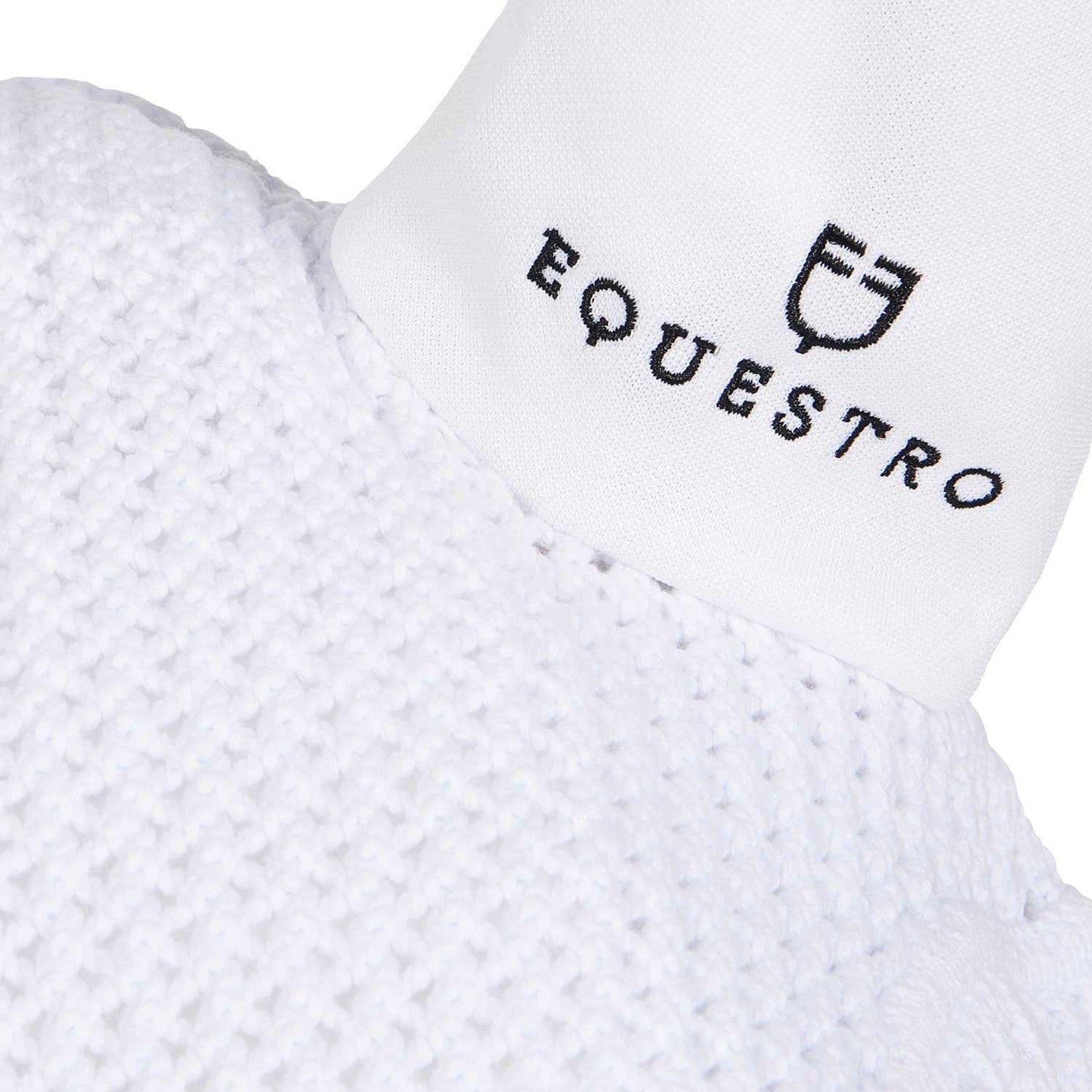 Capucha de caballo de malla con enganche elástico Equestro - Blanco