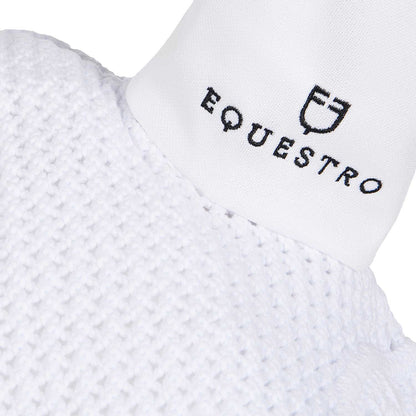 Capucha de caballo de malla con enganche elástico Equestro - Blanco