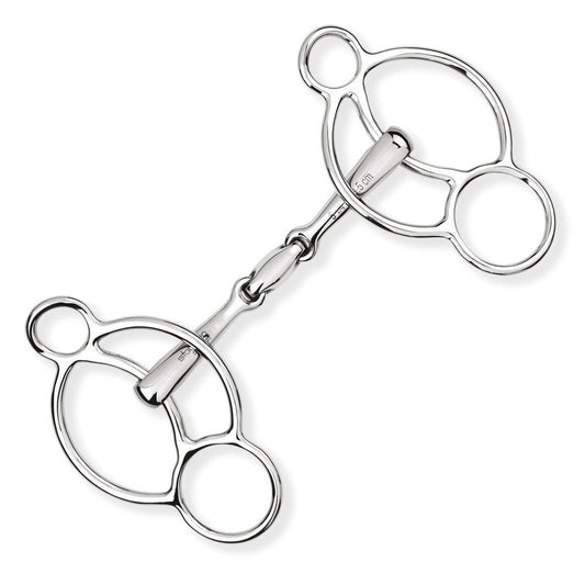 Embocaduras 3-Ring Bits Stübben Easy Control 3 Ring Gag double broken para equitación