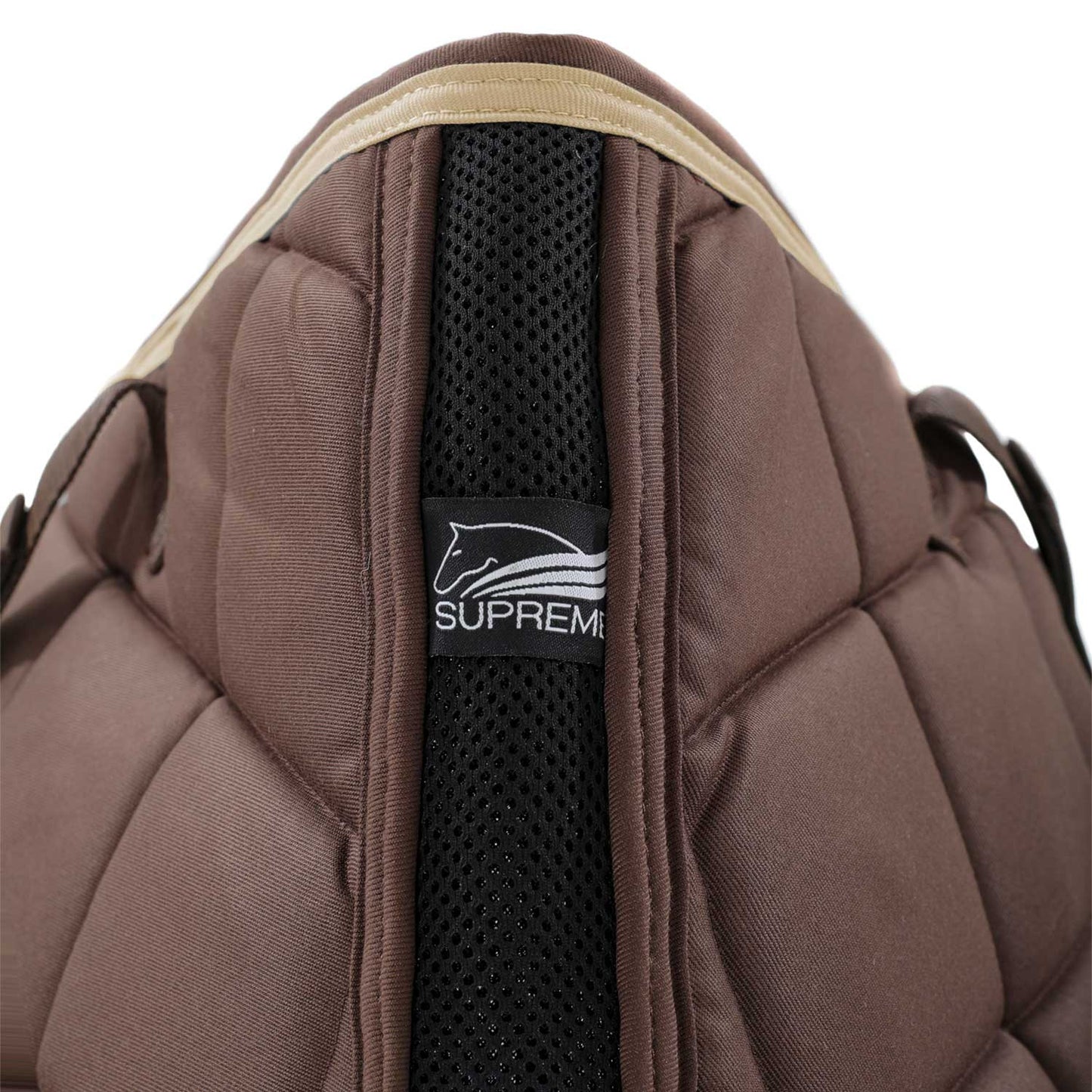 Mantilla de salto acolchada para pony Supreme - Brown/Beige