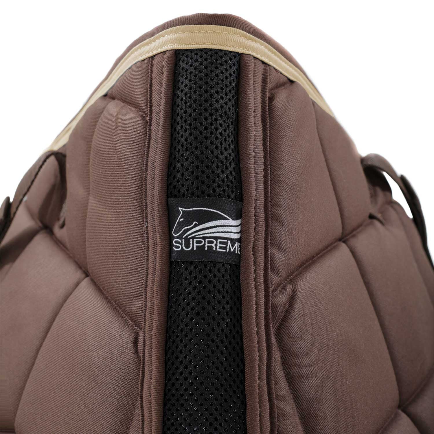 Mantilla de salto acolchada para pony Supreme - Brown/Beige