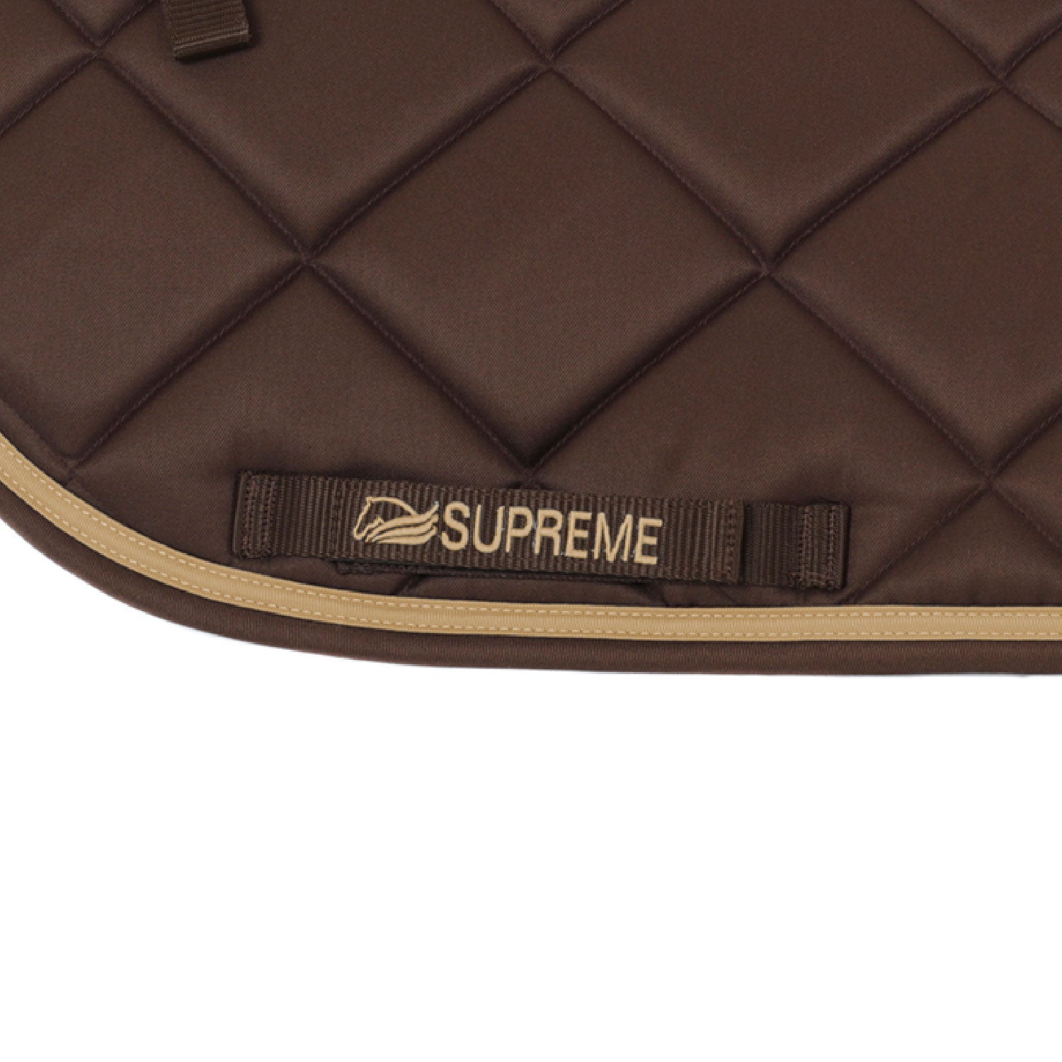 Mantilla de salto acolchada para pony Supreme - Brown/Beige