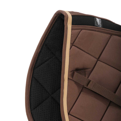 Mantilla de salto acolchada para pony Supreme - Brown/Beige